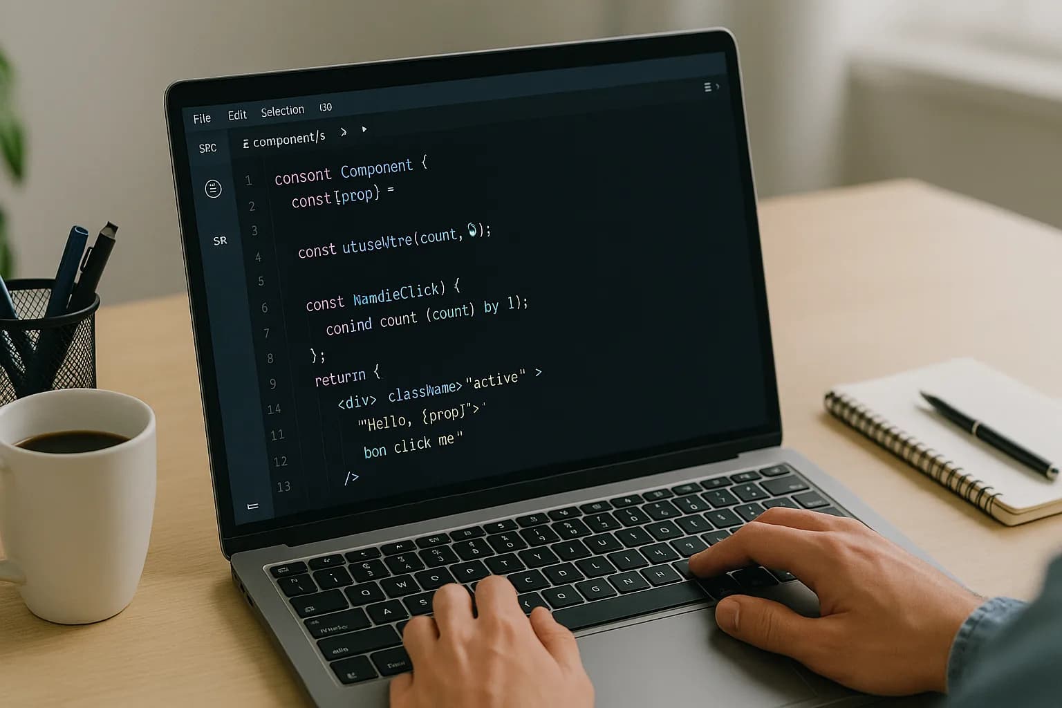 persona desarrollando una frontend