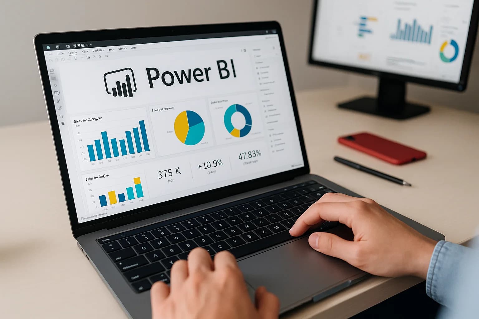 persona analizando datos con power bi