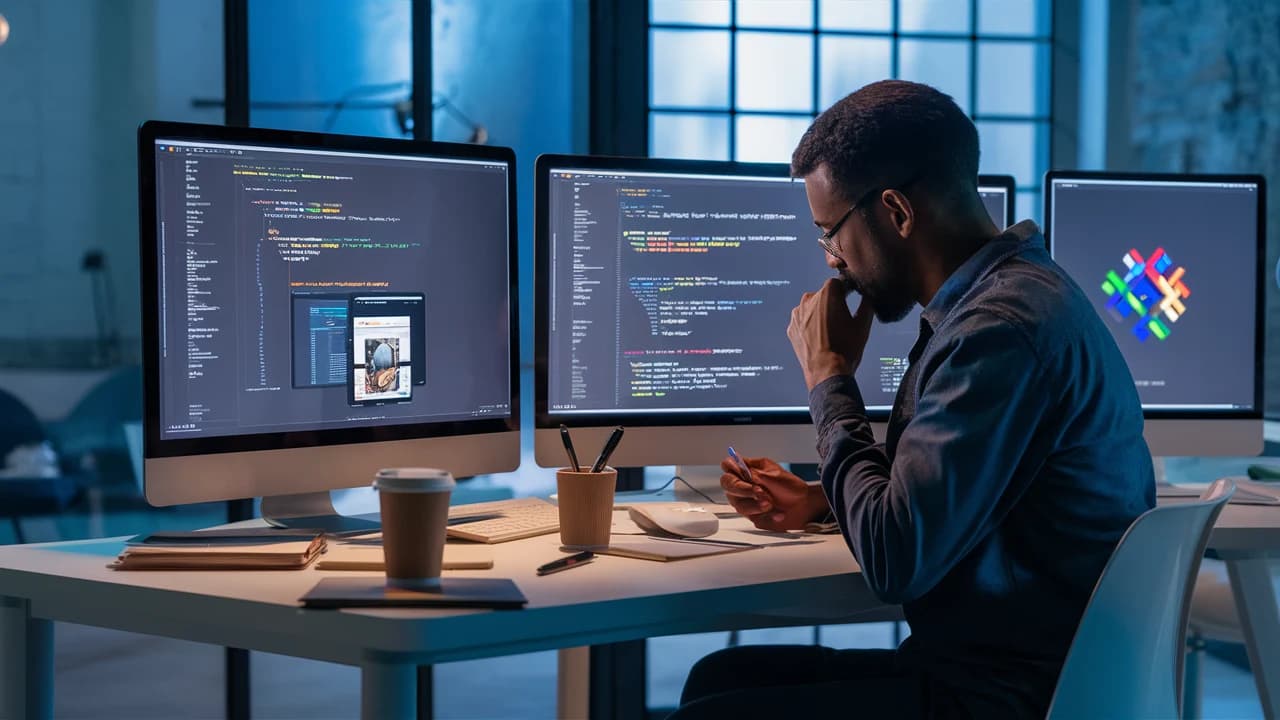 Programador aprendiendo flutter para desarrollar aplicaciones de movil