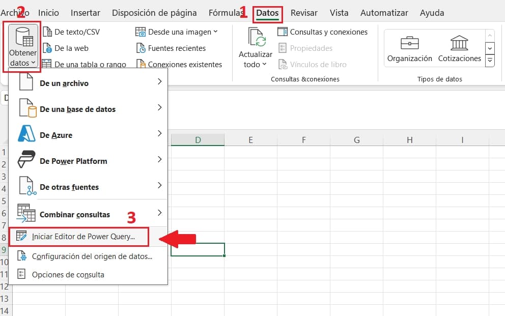 pasos para activar power query en excel
