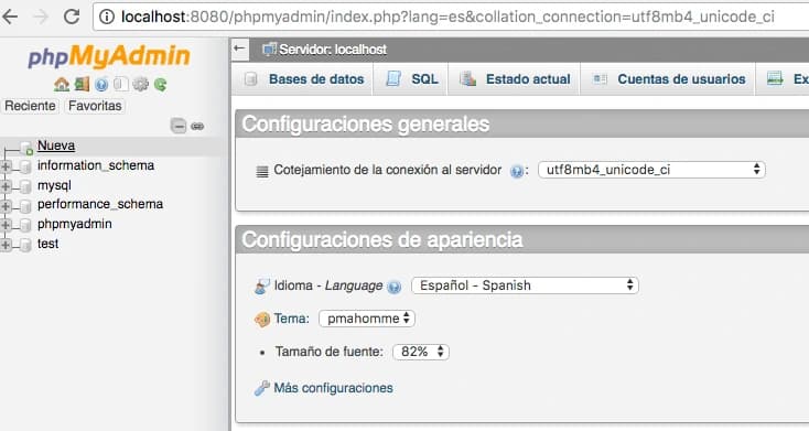 Creación de base de Datos Magento