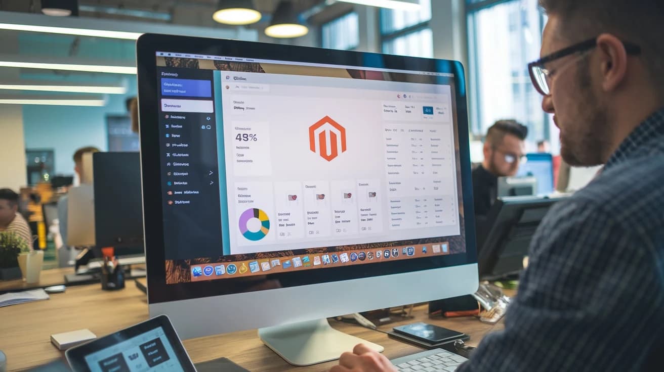trabajador usando magento 2