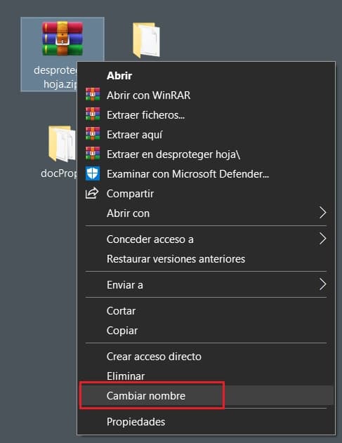 cambiar extensión de archivo