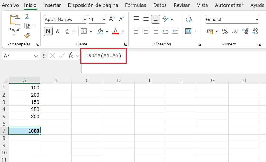 tabla de datos excel