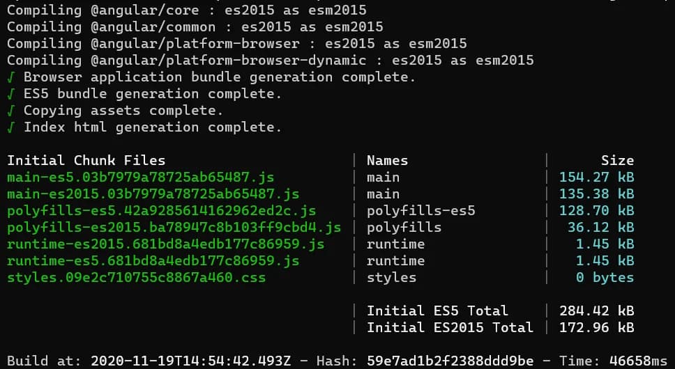 Consola de Comando Angular