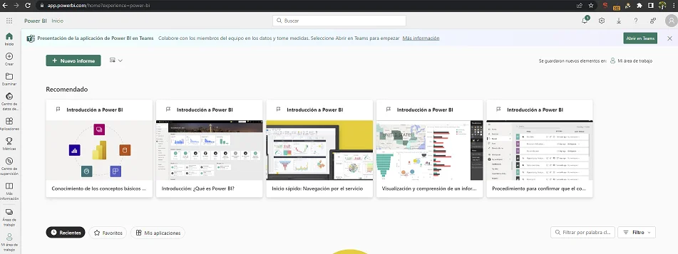 Pantalla Power BI Mac