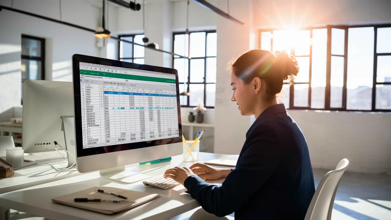 chica dividiendo en excel
