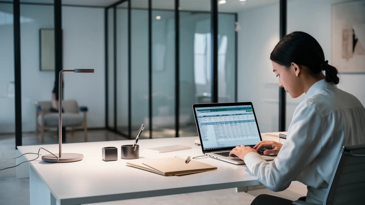 Chica fijando Filas y Columnas en Excel