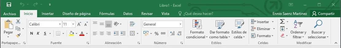 Barra de Herramientas en Excel