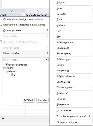 Filtrado de Datos en Excel