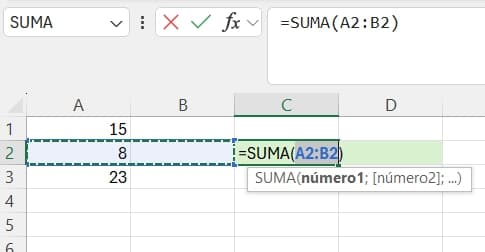 Suma con atajo de teclado