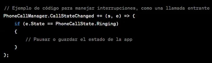 Código para manejar interrupciones