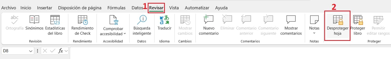 Desproteger hoja en excel