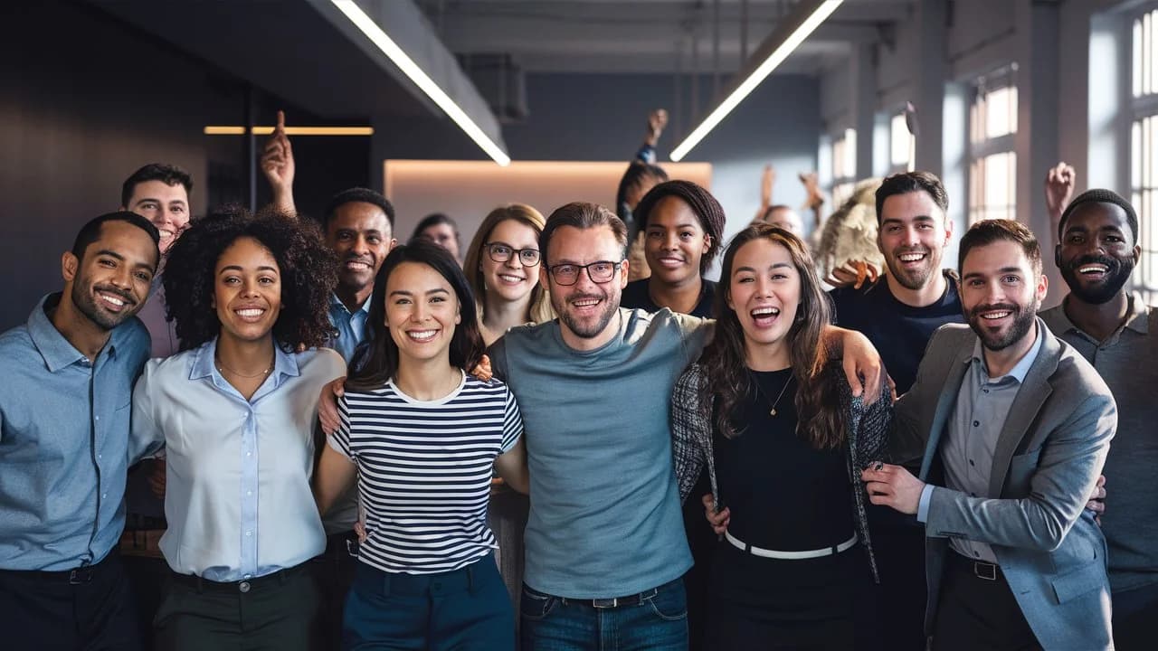 Grupo de Trabajadores satisfechos en su trabajo gracias al Employer Branding