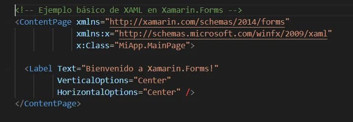 Ejemplo de Xaml en Xamarin.forms