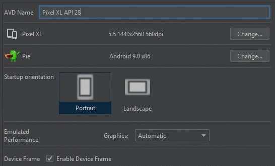 Configuración de diferentes opciones del dispositivo