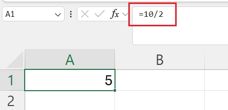 Ejemplo División en Excel