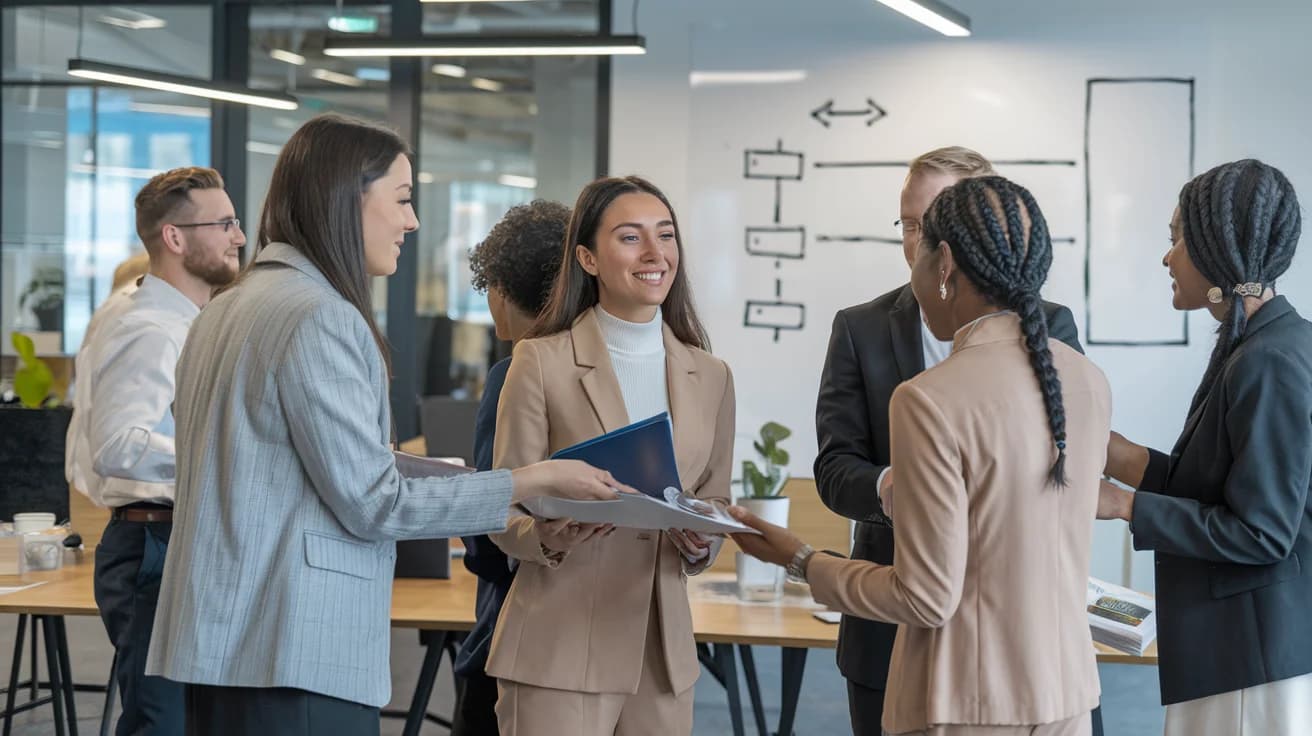 Trabajadores de una empresa realizando movilidad horizontal