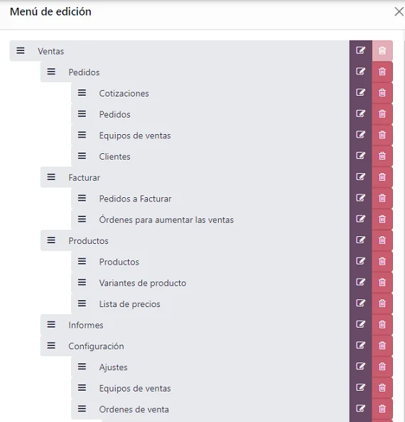 Personalización de Menús en Odoo