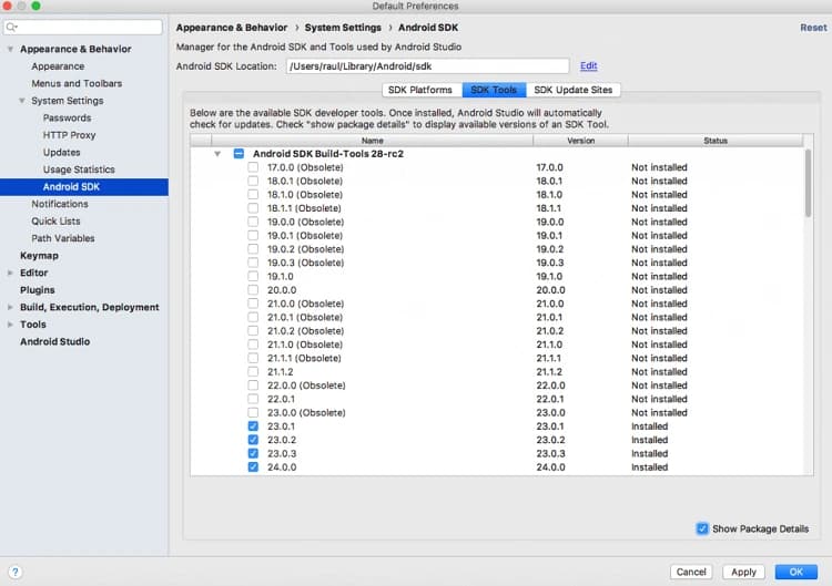 Pantalla Android SDK