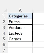 Tabla de Datos Lista Desplegable