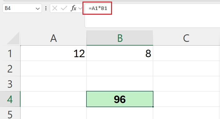 ejemplo de multiplicación en excel