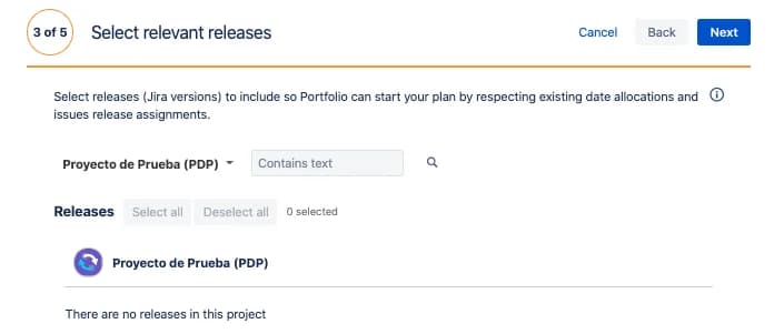 Selección del proyecto para el plan
