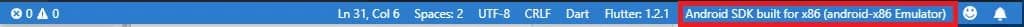 Vista de la parte inferior de Visual Studio