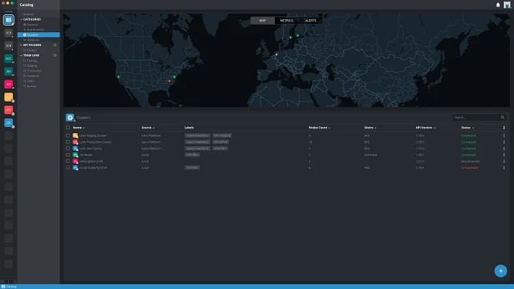 Pantalla de Inicio de Lens Kubernetes
