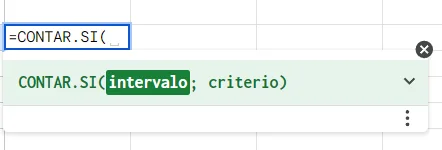 Sintaxis de la Función Contar.SI en Google Sheets